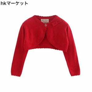 [Yyds-Store] 子供服 ボレロ 女の子 長袖 カーディガン キッズ ニット フォーマル ドレス 通園 通学 発表会 演奏会 可愛い シンプル 冷房