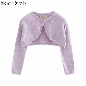 [Yyds-Store] 子供服 ボレロ 女の子 長袖 カーディガン キッズ ニット フォーマル ドレス 通園 通学 発表会 演奏会 可愛い シンプル 冷房