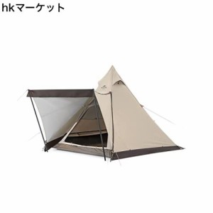 Naturehike ワンポールテント六辺形ピラミッド型テント 3−4人用 雪スカート付き ファミリーキャンプテント ピラミッドテント 簡単設営 