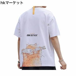 [Easykode] Tシャツ メンズ 半袖 夏服 かわいい トップス 猫 ティーシャツ 人気 服 バックプリント tshirt はんそで ティシャツ 大きいサ