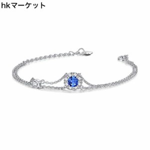 ブレスレット レディース タンザナイト 12月 誕生石 2連ブレスレット お花 シルバー アクセサリー ホワイトデー お返し 誕生日 母の日 ク