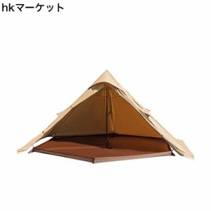 KingCamp ワンポールテント tc ポリコットン 1-2人用 煙突穴付き スカート付 耐水性優れ 通気 フォーク ティピィテント ソロテント わん