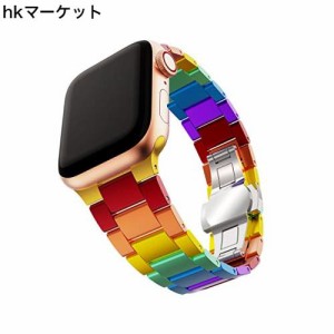 [GELISHI] Apple Watch バンド 41mm 40mm 38mm 男性 女性 Apple Watch Series 8/SE/7/6/5/4/3/2/1, カラフル 超薄型 アルミニウム 金属 