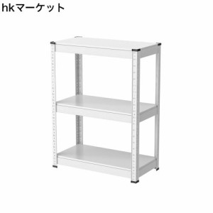 Umimileラック スチールラック 幅60cm 3段 耐荷重120kg/段 メタルラック (幅60×奥行30×高さ80cm, ホワイト)