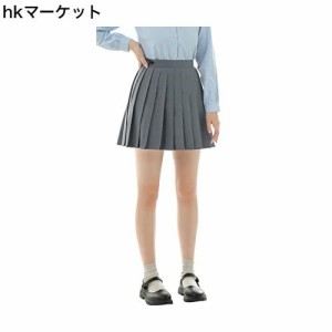 [Sharphon] 制服 スカート ミニスカート 黒 紺 灰 白 5色 39CM 丈 無地 ライン ハイウエスト プリーツスカート