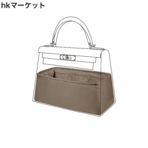 DGAZハ？ック？インハ？ックインナーバッグ 高級シルク サテン トートバッグ用 ケリーkelly25/28/32/35Bags（エトープ、KL25）