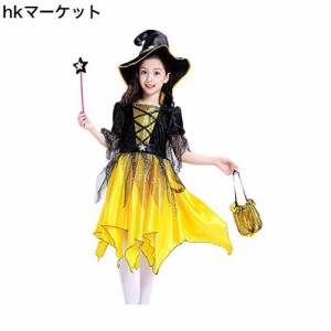 [UPENC] ハロウィン 仮装 子供 魔女 悪魔 デビル 可愛い 人気 ワンピース 90-140cm コスプレ キッズ 女の子 半袖 パーティー イベント 演