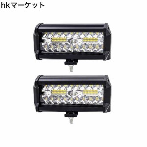 X-STYLE 60W LED作業灯 ワークライト 2色 白+黄色 12V 24V 防水 デッキライト タイヤ灯 車外灯 前照灯 トラック フォグランプ 重機機械 