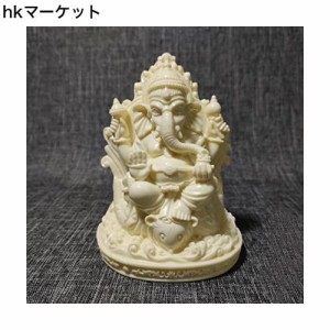 ガネーシャの置物 インドの神様 11.5cm 象 仏像 オブジェ 卓上インテリア 開運 金運アップ (ココヤシの果実)