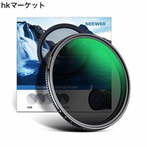 NEEWER 72mm 可変NDフィルター ND8-ND128 (3-7ストップ) X状ムラなし HD光学ガラス 30 層ナノコーティング 撥水防汚キズ防止 超薄型 クリ