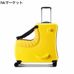 [Forhomelife] 子供用 スーツケース 乗れる キッズ キャリーケース キャリーバッグ 軽量 大容量 帰省 旅行 Mサイズ 座れる木馬形 座布団