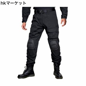 [FICUHGOC] メンズ アウトドア タクティカル パンツ 作業着 多機能 カーゴパンツ ロング 迷彩服 戦闘服 登山 ズボン ニーパッド付き（ブ