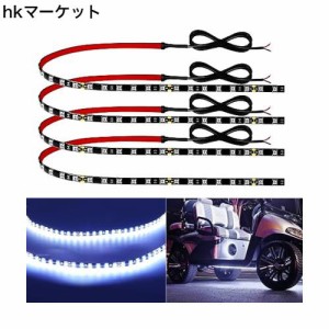 車内用 LEDテープライト接続可能 60CM フットライト足下照明 バイク テールランプゴルフカートボート ledテープライト車用 ホワイト 高輝