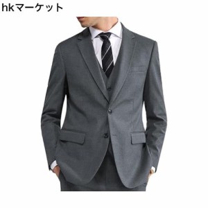 [VYOOU] メンズ フォーマル スーツ ブレザー ビジネスジャケット 上着 大きいサイズ 紳士 スリム 2つボタン クラシック 通勤 礼服 喪服 