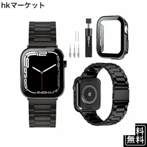 【2022改良モデル】CABOBE コンパチブル Apple Watch バンド 49mm 45mm 44mm 41mm 40mm Apple Watch バンド ステンレス製 防水ケース付き