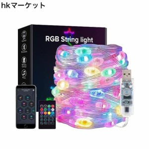 BTF-LIGHTING イルミネーションライト 10M 66LEDs 飴ボール型 フェアリーライト 虹の色 WS2812BIC USB式 DC5V クリスマス飾り IP65防水 