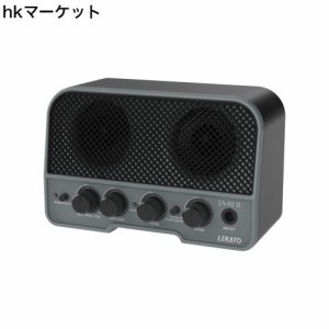 LEKATO ミニギターアンプ エレキギターアンプ 小型 2つサウンドチャンネル 充電式 5W Bluetooth機能 ヘッドホン端子搭載 AUX入力 自宅 練