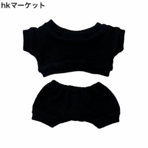 niannyyhouse　20cm ぬいぐるみ服　スポーツウェア　スウェット　ズボン　綿人形の服　着せ替え (black, 20cm)