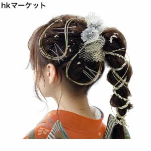 【JZOON 髪飾り】成人式 水引 金箔 銀箔 組紐 人気 ロープ ゴールド シルバー ヘアアクセサリー 前撮り 振袖 卒業式 結婚式 和装 袴 着物