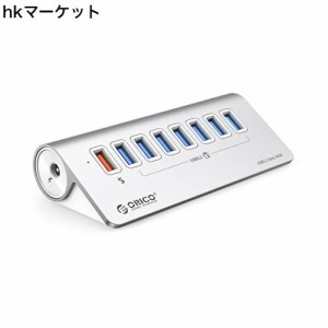 ORICO USB ハブ USB3.0 8ポート 5Gbps高速転送 急速充電 12V/3A ACアダプタ付き セルフパワー/バスパワー両対応 100cmケーブル付き USB A