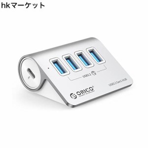 ORICO USB ハブ USB3.0 4ポート 5Gbps高速転送 セルフパワー/バスパワー両対応 50cmケーブルと変換アダプタ付き USB C/USB Aデバイス両対