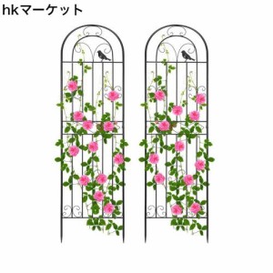 Rxakudedo 2PCS アイアンフェンス 園芸 フェンス ハイタイプ 高さ180cm ローズフェンス 蔓性植物用支柱 フェンス…