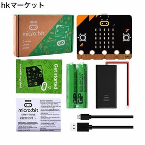 GeeekPi Micro:bit V2 Go Kit オリジナルの Microbit V2 スターター キット、BBC Micro:bit V2 ボード、バッテリー ホルダー、単 4 電池 