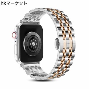 SEURE コンパチブル Apple Watch バンド 45mm 44mm 42mm 41mm 40mm 38mm,ステンレス製 時計バンド調節可能な金属の取り替えのApple Watch