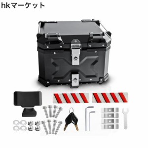 YESHMA 【改善品】 バイク リアボックス 45L バイク用 大容量 トップケース 原付 アルミ製 四角 バイク ボックス 汎用 着脱簡単 取り付け