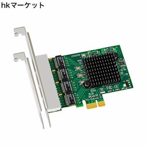 GLOTRENDS LE8204 4ポート Gigabit PCI-Eネットワークカード、10/100/1000Mbps RJ45 LANカード