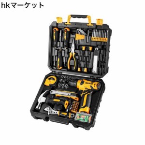 【8V電動ドリル付き】126点組 工具セット ホームツールセット 家庭用 ツールセット 日曜大工 DIYセット 作業工具セット 家具の組み立て 