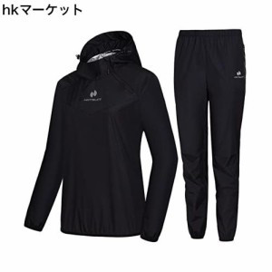 [HOTSUIT] サウナスーツ レディース 大きいサイズ 発汗效果拔群！ 時短ダイエット 防風防水 上下セット 洗濯可 おしゃれ 日常 トレーニン