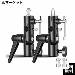 NEEWER カメラフラッシュブラケット H型 アンブレラホルダー適用 180°回転可能 メタル 1/4-3/8”ネジアダプター スピードライト ライト