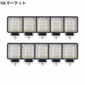 Maikading LED ワークライト 作業灯 48W 【10個セット】12V 24V対応 トラクター用 タイヤ灯 IP67防水防塵 広角 耐衝撃 耐震 車外灯 オフ