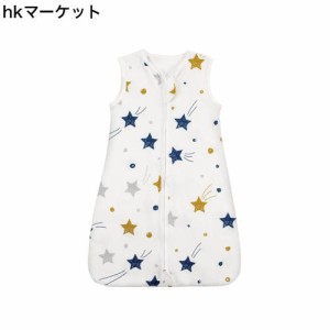 HOUSBAY 赤ちゃん スリーパー ベビー 寝袋 綿100% 柔らかい 寝冷え防止 夏用 (S（65cm）, 星)