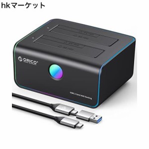 ORICO USB 3.2 Type-C to SATA HDDスタンド RGB HDDドッキングステーション 2.5/3.5インチ HDD ケース 最大36TB UASP搭載 【Type CとType