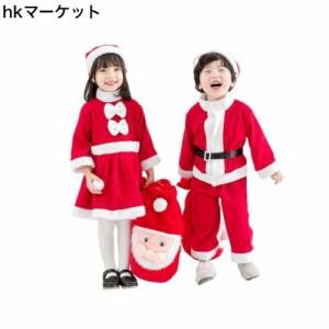 [ニューキング] サンタ服 クリスマス コスプレ 子供 女の子 厚み ワンピース サンタ帽子 セット キッズ サンタクロース 衣装 コスチュー