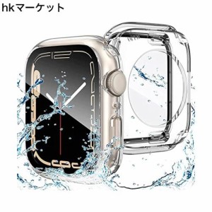 【2023強化版】AMAPC for Apple Watch ケース 360度全面防水 バンド 水泳・スポーツ専用 ガラスフィルム 一体型 apple watch 用 カバー 3