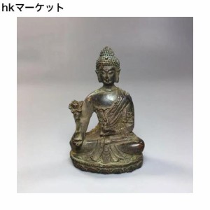 ミニチュア仏像 薬師如来 座像 60mm古美色＿『天台宗・真言宗・臨済宗』守り本尊 銅製◆無病息災 病気平癒 守護 厄除け 開運