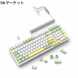 【小春日和】AJAZZ AK992メカニカルキーボード ワイヤレス/Bluetooth/2.4Ｇ/有線Type-C ゲーミングキーボード 無線 青軸 - ホットスワッ