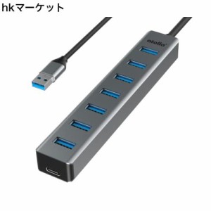 atolla USBハブ USB3.0 HUB 7ポート 1M ケーブル USB3.0ハブ USB 拡張 ウルトラスリム 5Gbps超高速転送 アルミニウム合金 軽量 追加5V/3A