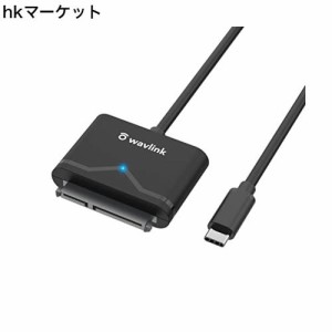 WAVLINK SATA-USB Cアダプタケーブル USB C-SATA変換アダプター 50cmケーブル付き 2.5”SSD/HDD及び3.5” HDDデータ転送用外部SATA IIIハ