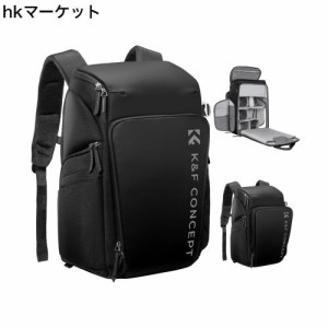 K＆F Concept カメラバッグ カメラバックパック カメラリュック 25L 大容量 おしゃれ 2気室 多機能 男女兼用 一眼レフバック 容量拡張可 