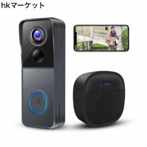 GEREE インターホン ワイヤレス 工事不要 カメラ付き ドアホン ビデオドアベル Alexa対応 WiFi スマホ連動 ワイヤレスインターホン 双方