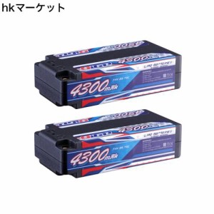 SIGP 7.4V 2Sリポバッテリー4300mAh 70Cハードケース（RC車両用4mm弾丸付き）カートラックトラギーボートタンクバギーレーシング趣味 2パ