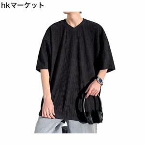 [Easykode] 半袖tシャツ メンズ 夏服 涼しい ティーシャツ 楊柳クレープ 加工シワ てぃーしゃつ ファッション 服 vネック tshirt men 大