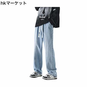 [SOOKOM] ジーンズ メンズ ワイド デニム パンツ ゆったり 大きいサイズ ウエストゴム ストレート ヒップホップ ストリート ファッション