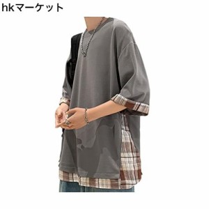 [FJLTDCP] 夏服 メンズ Tシャツ メンズ 半袖 大きいサイズ 無地tシャツ 通気性 人気 おしゃれ トップス ゆったり プルオーバーッ 丸襟 快