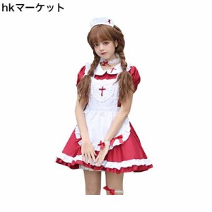 [FULINE] メイド服 コスプレ コンカフェ メイド こすぷれ ハロウィン ゴスロリ 可愛い アリス風 クロス ゴシック ワンピース コスチュー