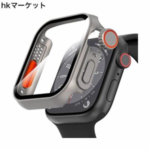 Suoman for Apple Watch 44mmスクリーンプロテクター・ケース、超薄型強化ガラス ユニークなデザイン フルカバレッジ ハードPCケース カ